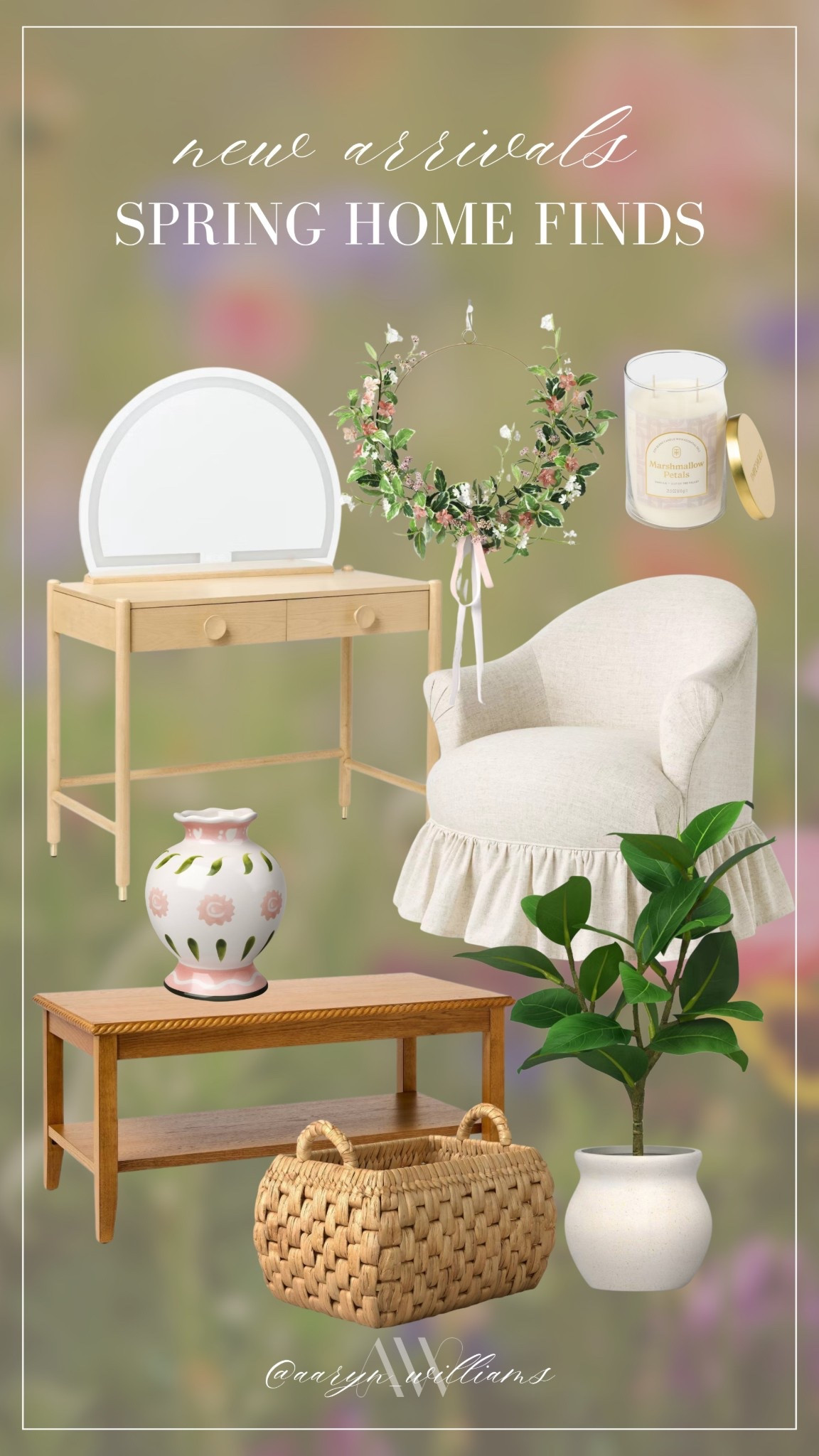 New spring home finds that feel light, feminine, and timeless 🌷 From cozy accent seating to pretty decorative details, these pieces are perfect for refreshing your space for the new season.

spring home decor, target home, home finds, neutral home decor, spring decor, accent chair, vanity desk, decorative vase, faux plant, woven basket, coffee table decor

#LTKHome