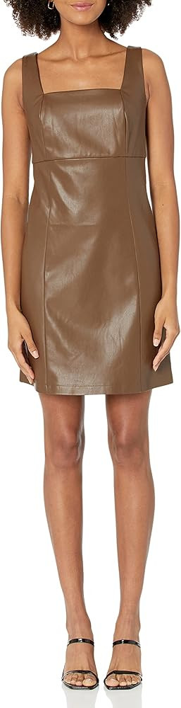 The Drop Women's Hank Vegan Leather Square-Neck Mini Dress | Amazon (US)