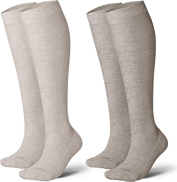 LEVSOX Cotton Compression Socks for Women&Men 20-30mmHg Knee High Cute Support Sock for Nurses Pr... | Amazon (US)