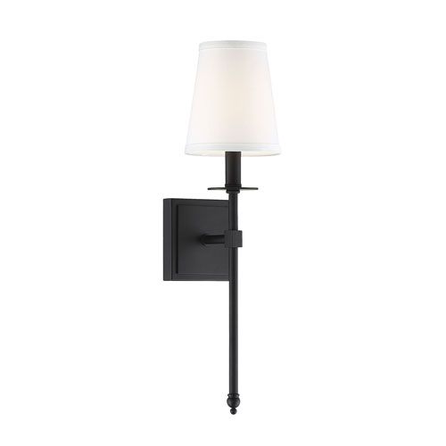 Linden Matte Black 20-Inch One-Light Wall Sconce | Bellacor