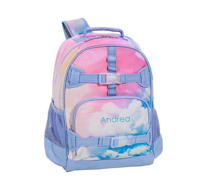 Mackenzie Rainbow Clouds Glitter Backpacks | Pottery Barn Kids