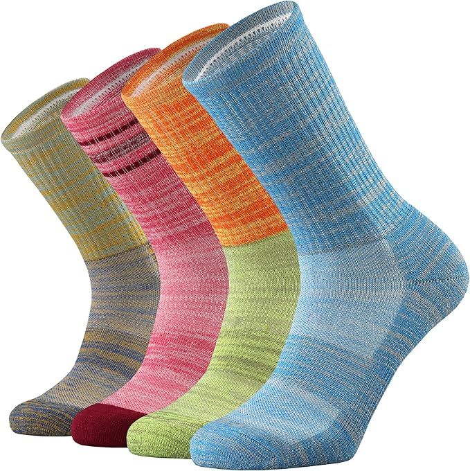 ONKE Women's 4 Pack of Merino Wool Thermal Outdoor Hiking Trail Cushion Crew Socks | Amazon (US)