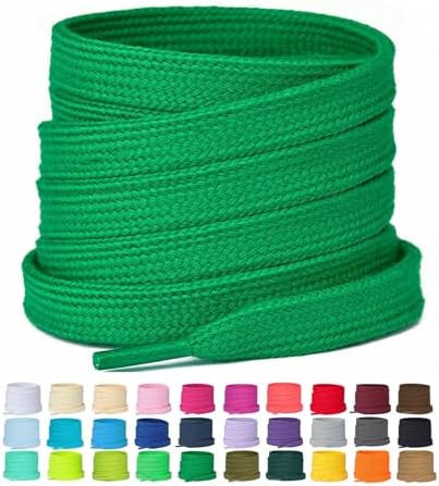 Booyckiy 2 Pairs Flat Shoe Laces for Sneakers 2/5" Poly Cotton Shoelaces for Womens | Amazon (US)