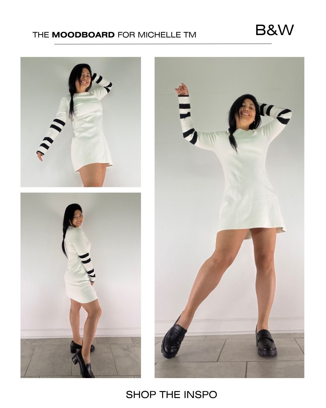 B&W Monochrome Knit Shirt Dress, the one I'm wearing is a Zara, not available, please see see similar looks. Shoe Coach Colleen. IG: @michellemc8
#coach #zara #knitdress
 

 #LTKootd #LTKU #LTKMidsize