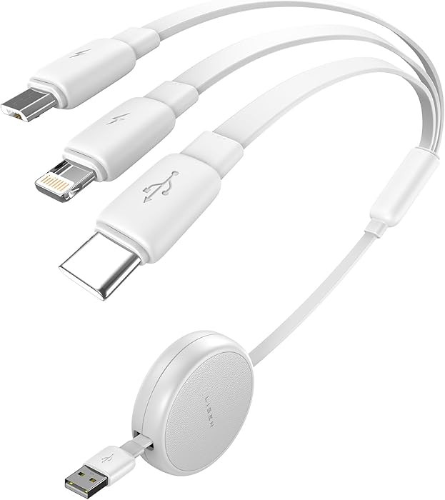 LISEN Multi Charging Cable, 3 in 1 Charging Cable, Retractable Car Charger with Type C/L/Micro US... | Amazon (US)