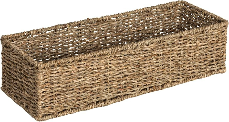 Household Essentials Handwoven Seagrass Rectangular Storage Basket, Natural | Amazon (US)