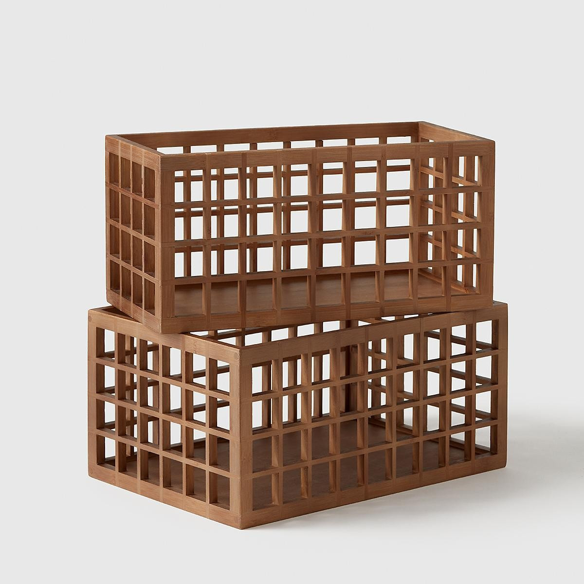 Marie Kondo Kocha Brown Shoji Bamboo Pantry Bins | The Container Store