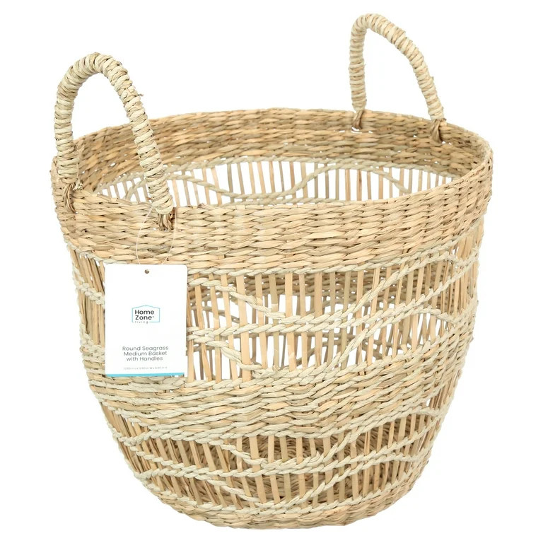 BHG Natural Handwoven Seagrass Basket with Unique Detailing | Walmart (US)