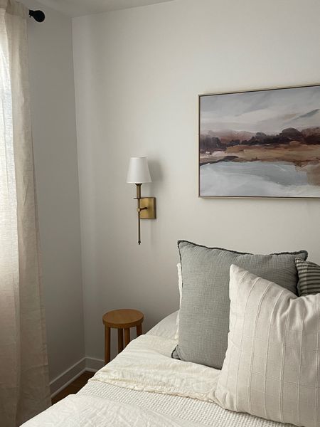 Guest bedroom, amazon brass scones, target artwork, pillows, cozy home decor 

#LTKhome #LTKSeasonal