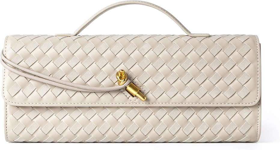 Joryin Woven Purse For Women Evening Clutch Woven Leather Handbags Crossbody Bag Suede Purse Form... | Amazon (US)