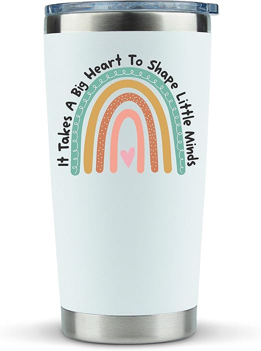 Teacher Gifts Coffee Mug - "It Takes a Big Heart to Shape Little Minds" 20oz Tumbler/Mug - Cute I... | Amazon (US)