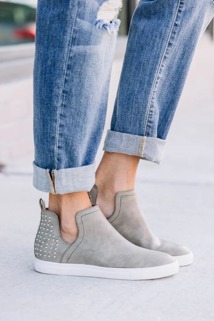 In Good Company Gray Studded Sneakers | The Mint Julep Boutique