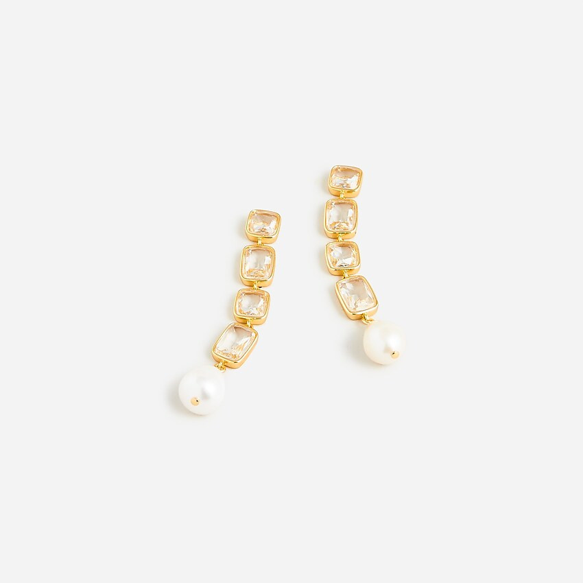 Crystal-and-pearl drop earrings | J. Crew US