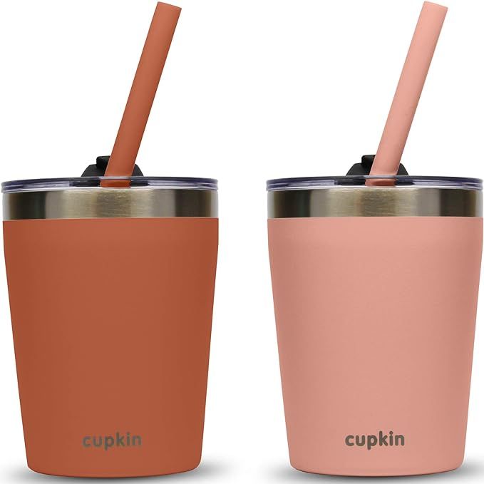 Cupkin Stackable Stainless Steel Cup for Toddlers (EASY to Clean) - Set of 2 Powder Coated Vacuum... | Amazon (US)
