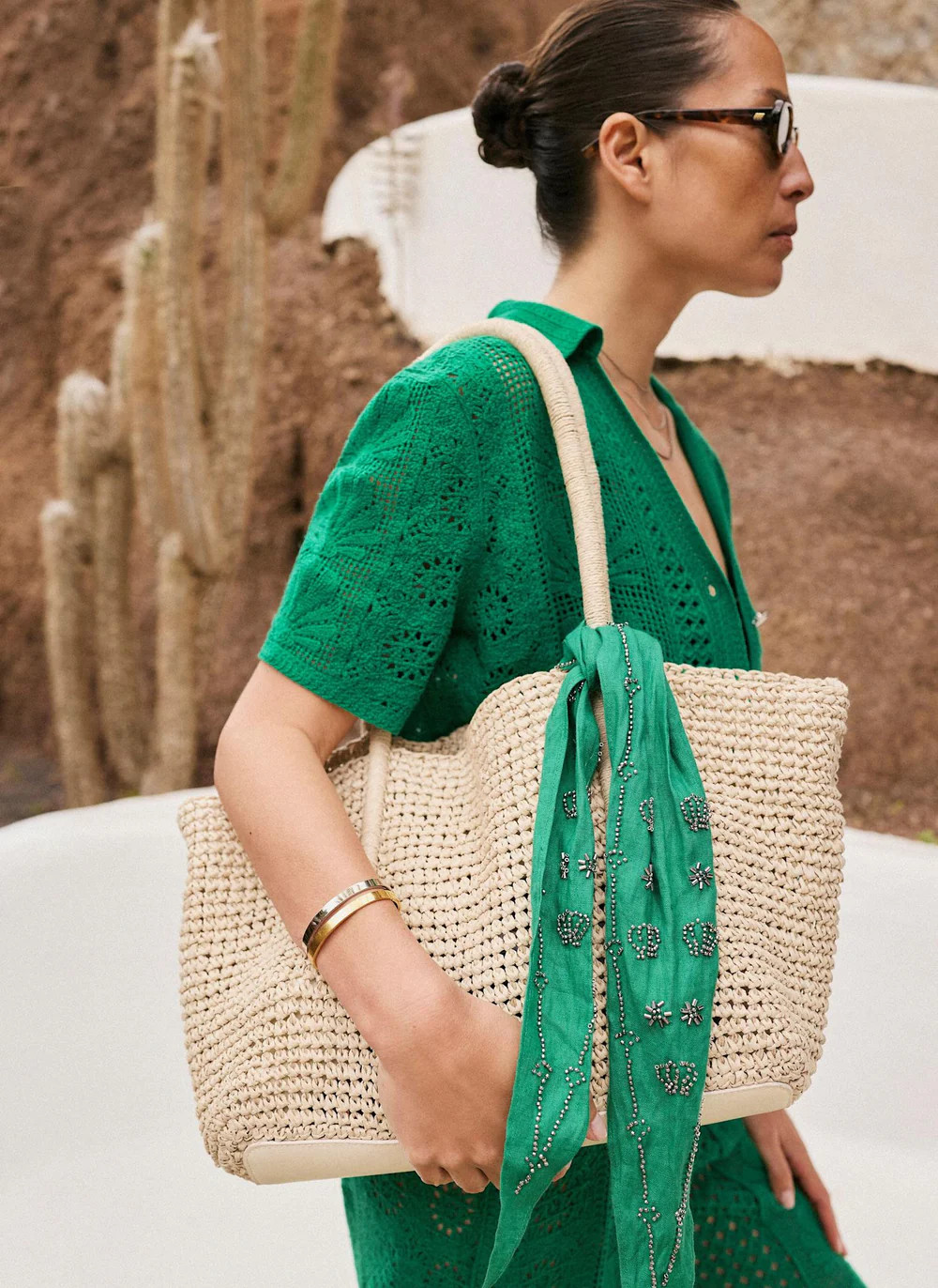Blake Brown Woven Tote Bag | Mint Velvet