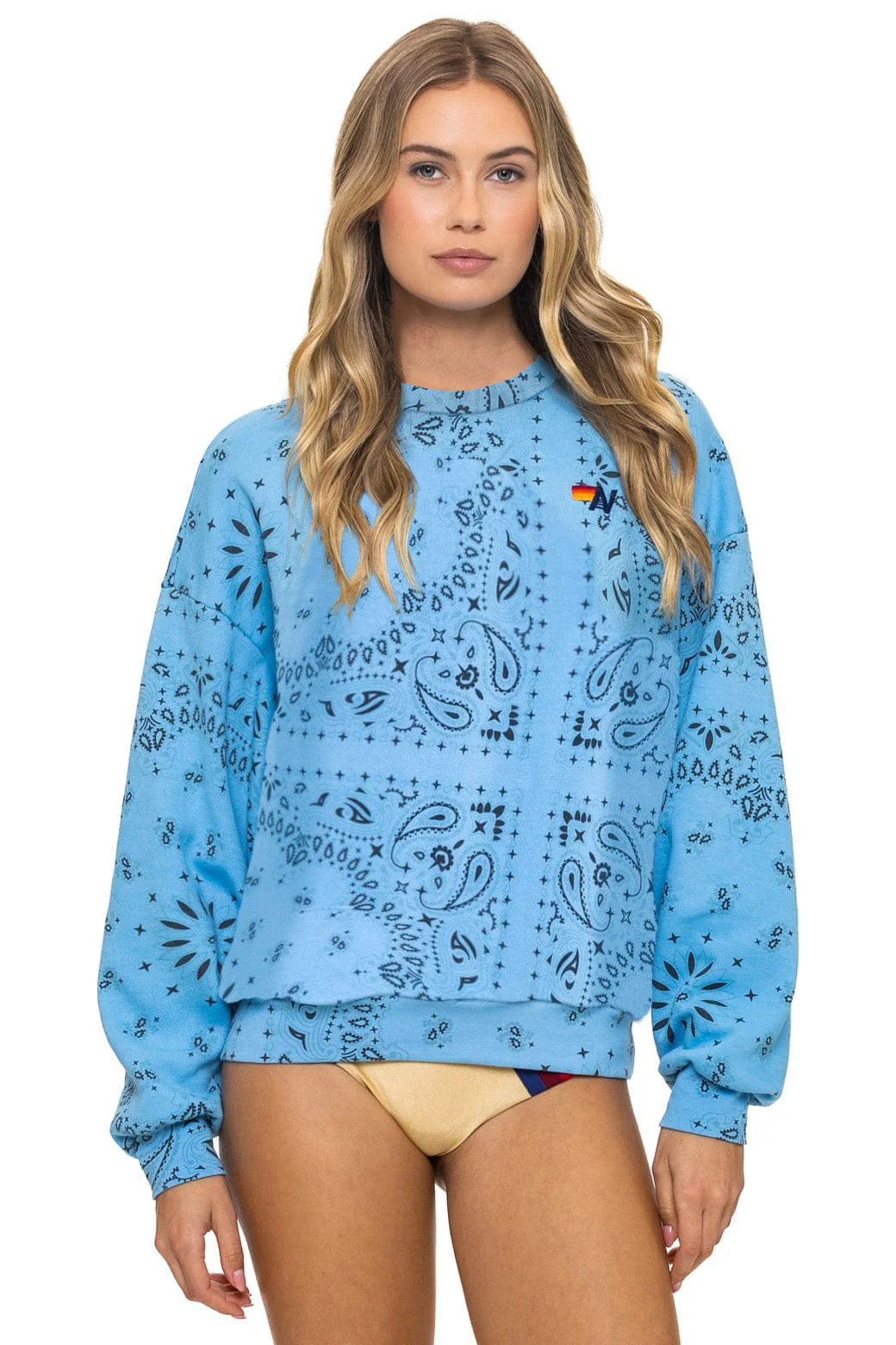 BANDANA RELAXED CREW SWEATSHIRT - SKY | Aviator Nation