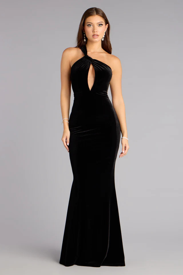 Monica Velvet Cutout Mermaid Formal Dress | Windsor Stores