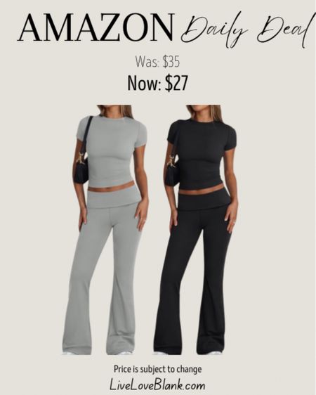 Amazon daily deals 
Amazon sales
Two piece outfit short sleeve with fold over flare pants 
#ltku
Prices subject to change
Commissionable link



#LTKsalealert #LTKfindsunder50 #LTKover40