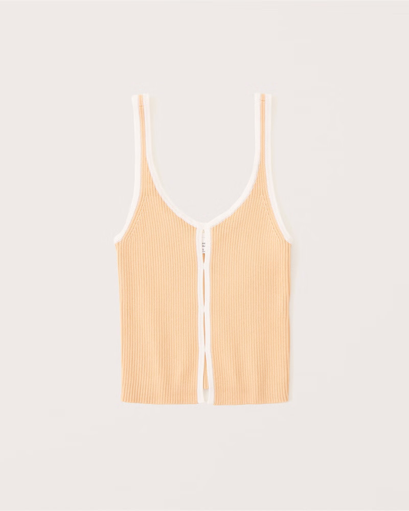 Women's Contrast Trim Cutout Tank | Women's | Abercrombie.com | Abercrombie & Fitch (US)