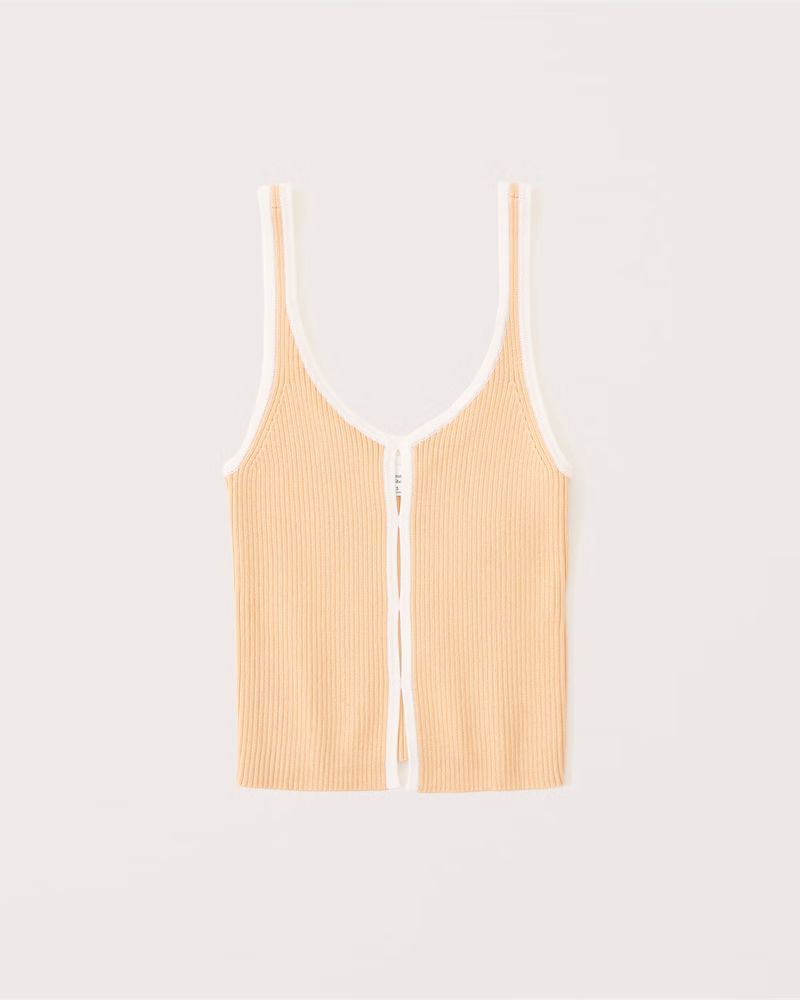 Contrast Trim Cutout Tank | Abercrombie & Fitch (US)