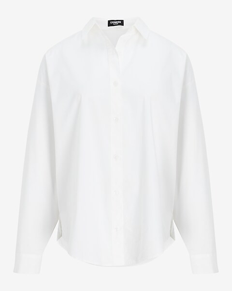 Stretch Cotton Poplin Boyfriend Shirt | Express