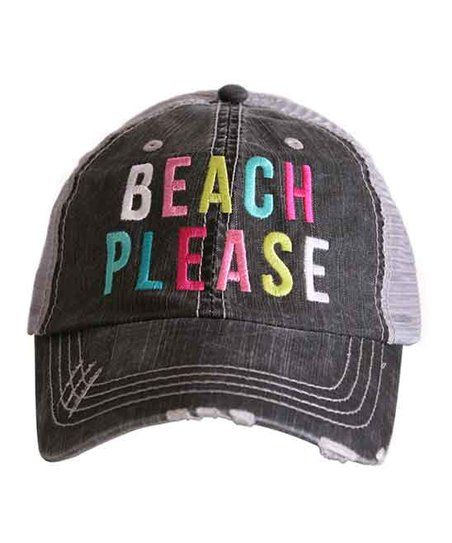 Gray & Rainbow 'Beach Please' Mesh-Back Trucker Hat | Zulily