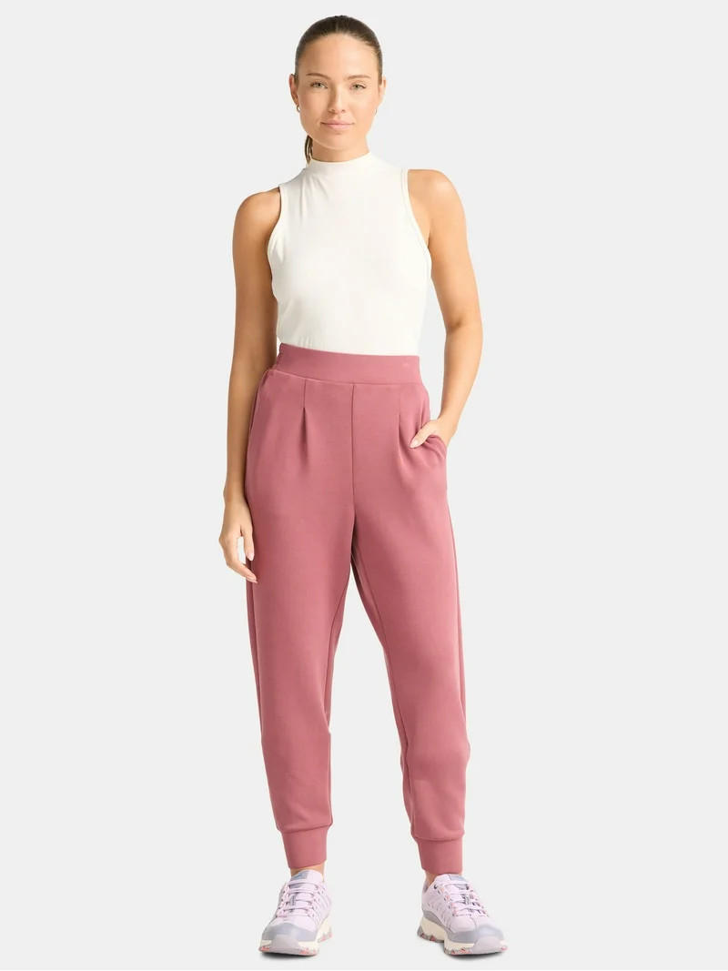 Avia Women's Scuba Knit Pleat Joggers with Pockets, Size XS-4X | Walmart (US)