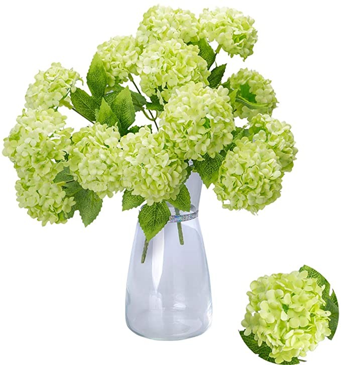 Greentime Tiny Artificial 7 Heads Hydrangea Bouquet Faux 13 Inches Mini Silk Hydrangea Flowers fo... | Amazon (US)