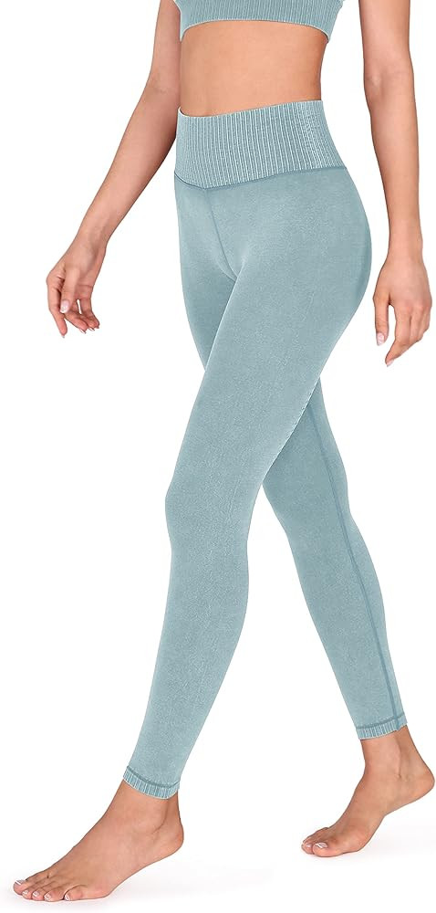 ODODOS Women's Seamless Leggings High Waist Ribbed Workout Gym Running Yoga Pants | Amazon (US)