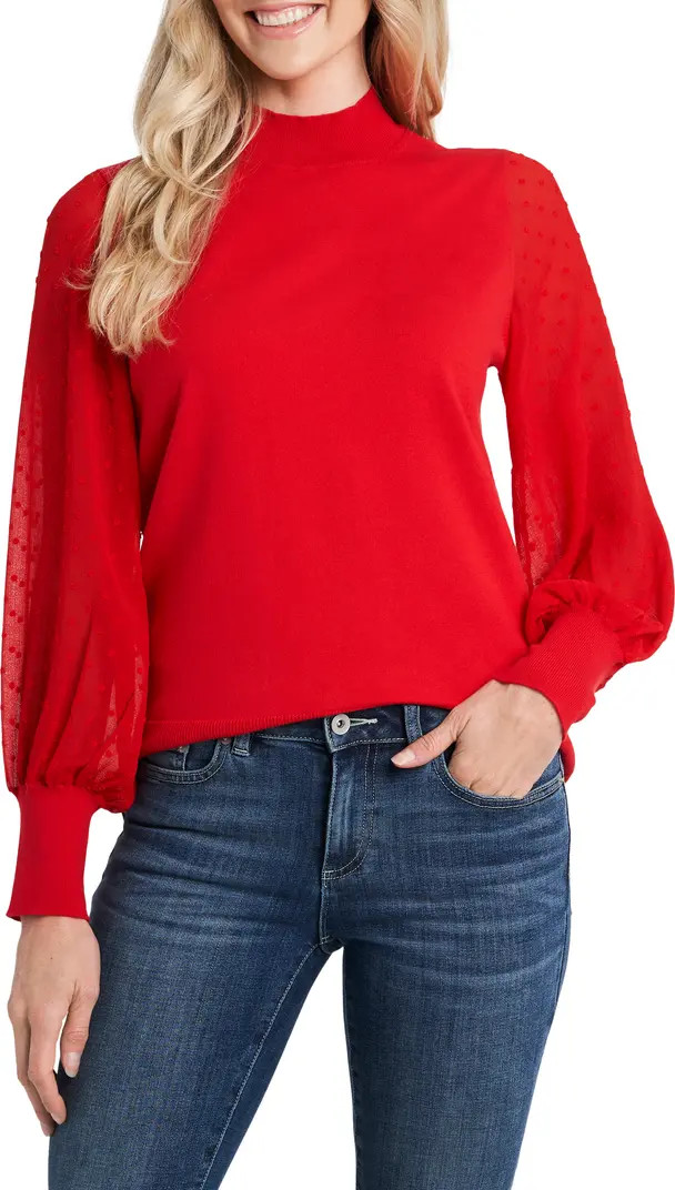 CeCe Clip Dot Sleeve Sweater | Nordstrom | Nordstrom