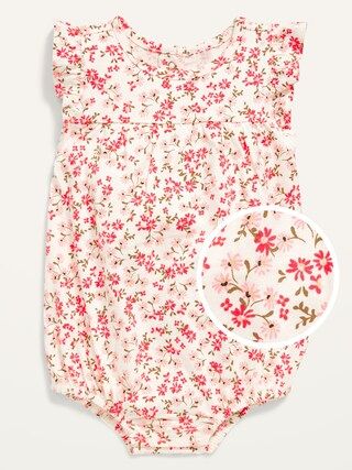 Printed Flutter-Sleeve Jersey One-Piece Romper for Baby | Old Navy (US)