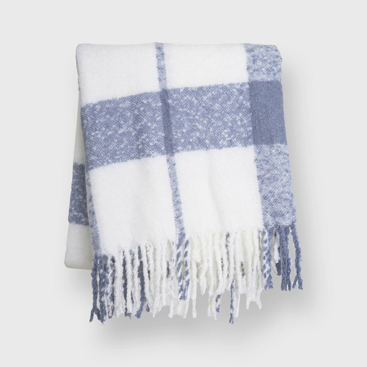 50"x60" Plaid Faux Mohair Throw Blanket - Evergrace | Target