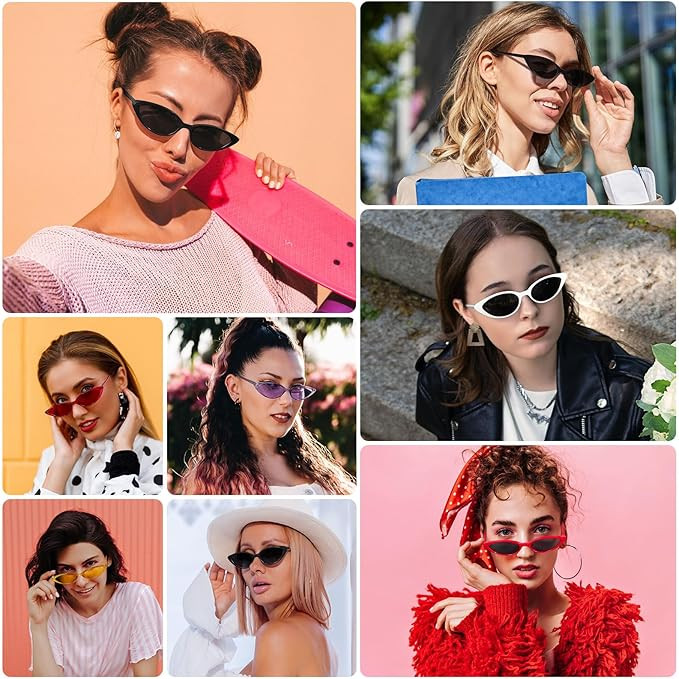 STORYCOAST Retro Cat Eye Sunglasses for Women Vintage 90S Trendy Small Frame Sun Glasses Skinny O... | Amazon (US)