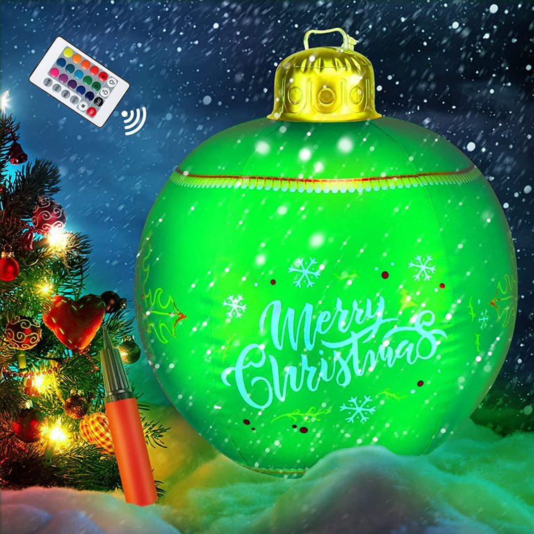 Light Up PVC Inflatable Christmas Ball - 24 Inch Large Outdoor Blow up Decorated Ball Christmas D... | Walmart (US)