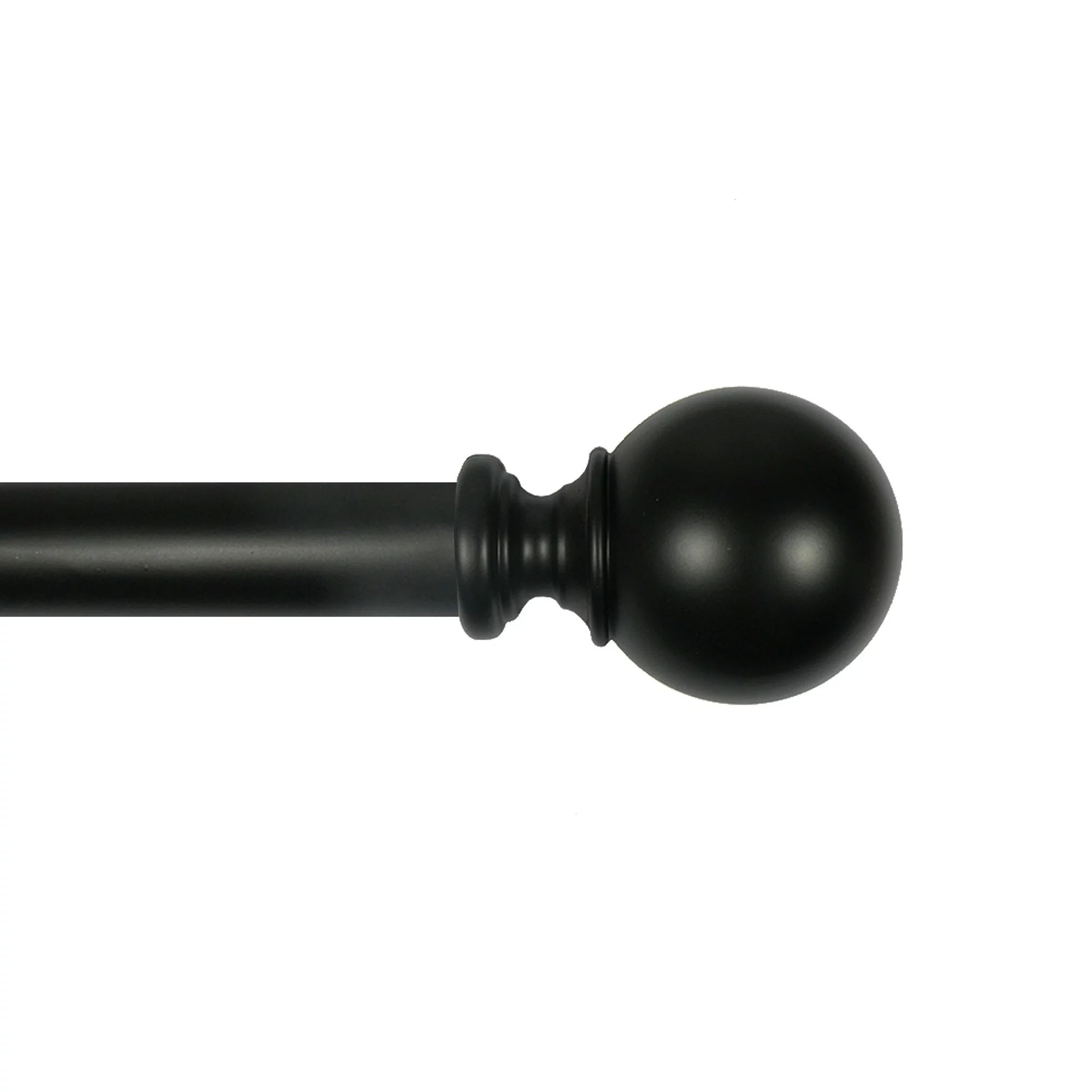 Mainstays 1" Diameter Decorative Curtain Rod with Ball Finial, Black, 84-120" | Walmart (US)