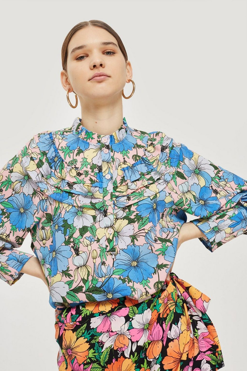 Heavy Petal Tuck Blouse | Topshop US