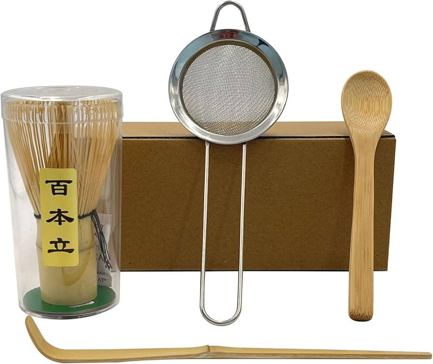 Matcha Whisk Set 4 Pieces Set for Matcha Beginners, Including a Traditional Bamboo Whisk, Spoon, ... | Amazon (US)