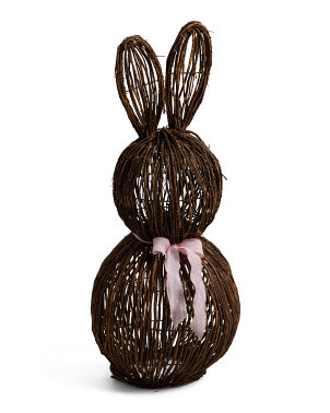 35in Rattan Bunny With Bow Decor | Decor | Marshalls | Marshalls