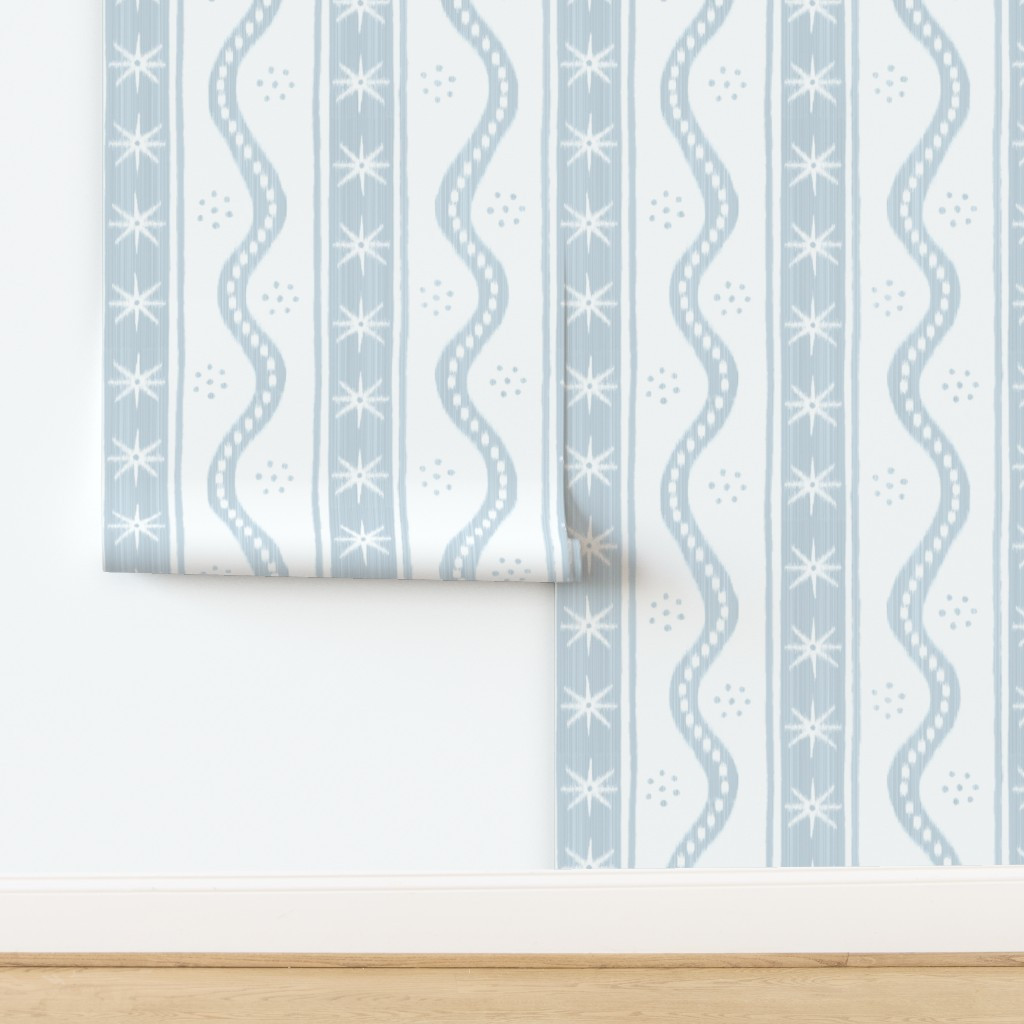 Large Soft Blue on White Charlie Stripe Wallpaper | Spoonflower | Spoonflower