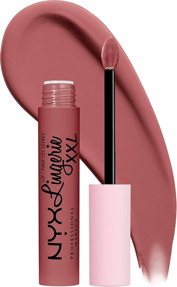 NYX PROFESSIONAL MAKEUP Lip Lingerie XXL Matte Liquid Lipstick - Strip'd Down (Coral Beige) | Amazon (US)