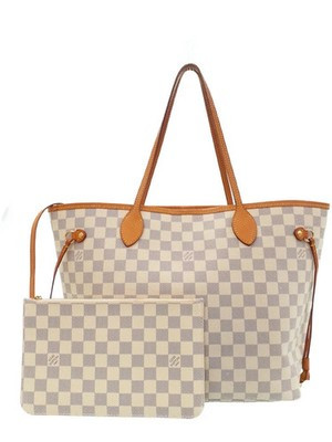 Louis Vuitton Damier White Bag Azur Tote Neverfull | eBay US