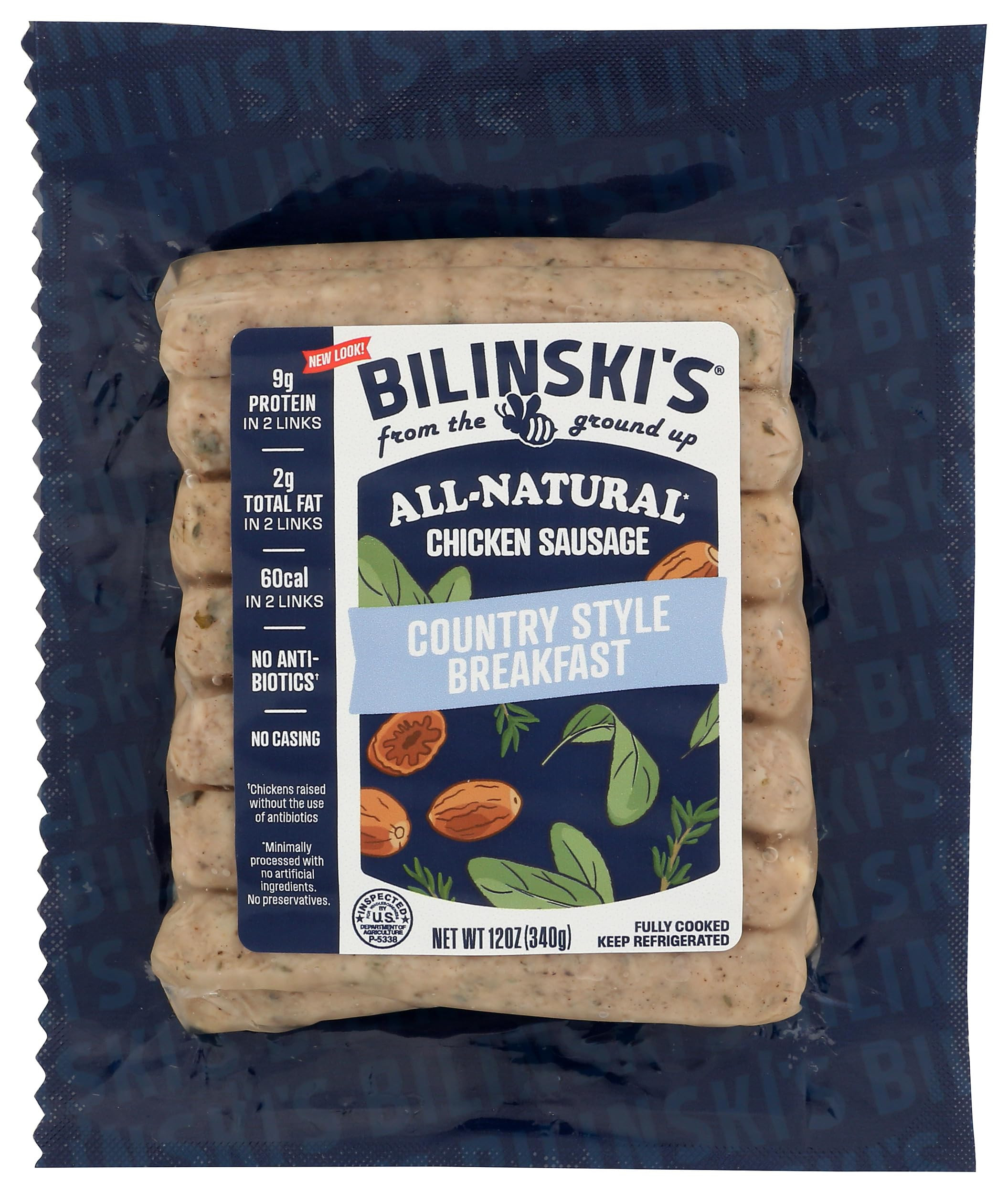 Bilinski Country Style Breakfast Chicken Sausage, 12 OZ | Amazon (US)