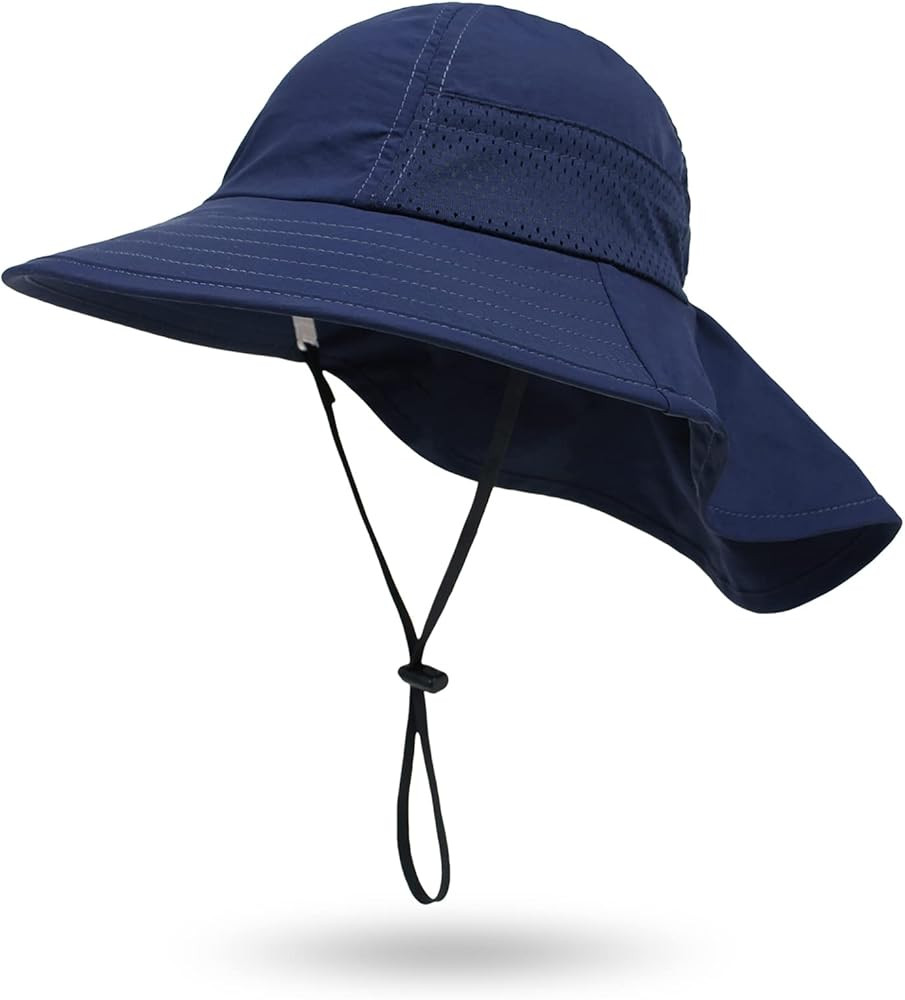 Muryobao Toddler Kids Girls Boys Sun Hat Summer UPF 50+ Protection Caps Wide Brim Neck Flap Beach... | Amazon (US)