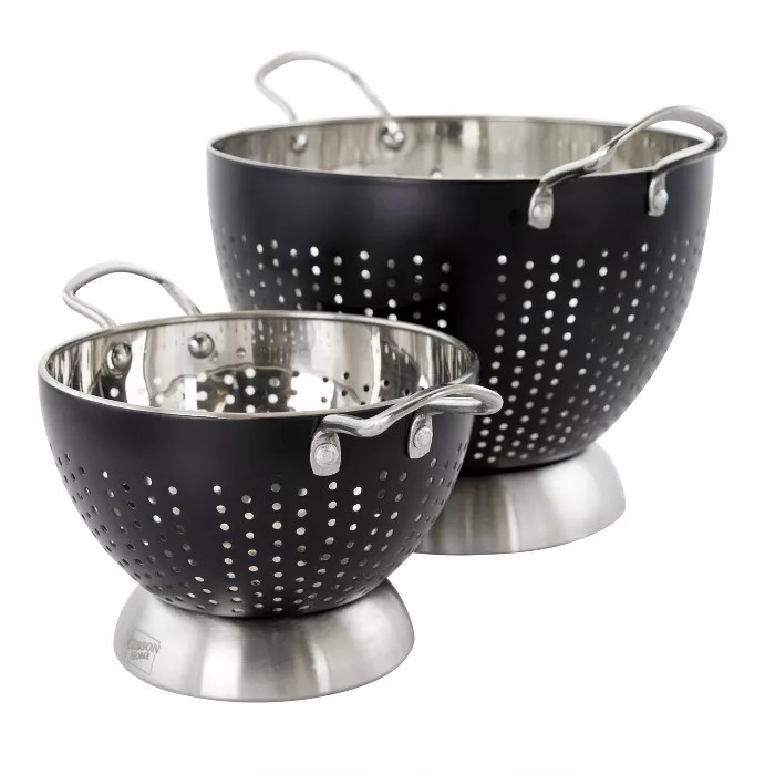 Gibson Home 2 Piece Crossen Stainless Steel Colander Set in Black | Target