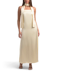 Strapless Maxi Dress With Neck Scarf | Clothing | Marshalls | Marshalls