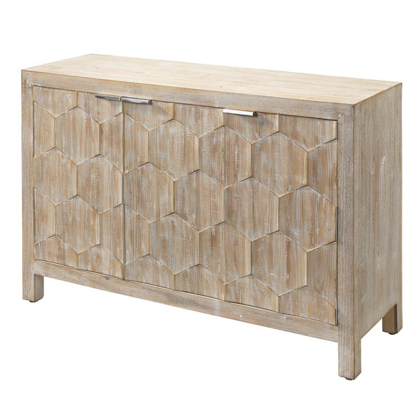 Jamie Young Juniper Three Door Cabinet - Grey Washed Wood | Alchemy Fine Home