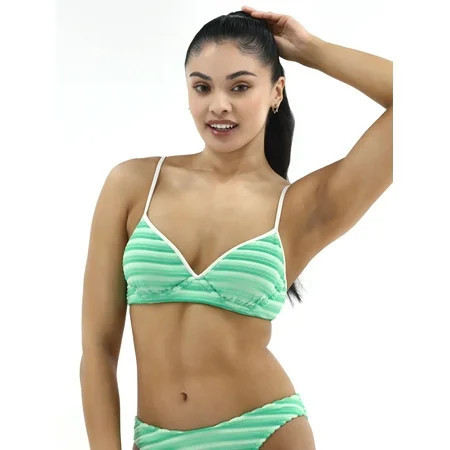 No Boundaries Women s and Women s Plus Terry Stripe Underwire Swim Top Sizes XXS-XXL | Walmart (US)