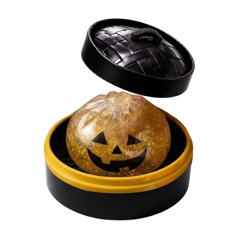 Halloween Spooky Ghost Dumpling Squishy, Glitter Pumpkin Skull Face Slow Rise Fidget Ball with St... | Walmart (US)