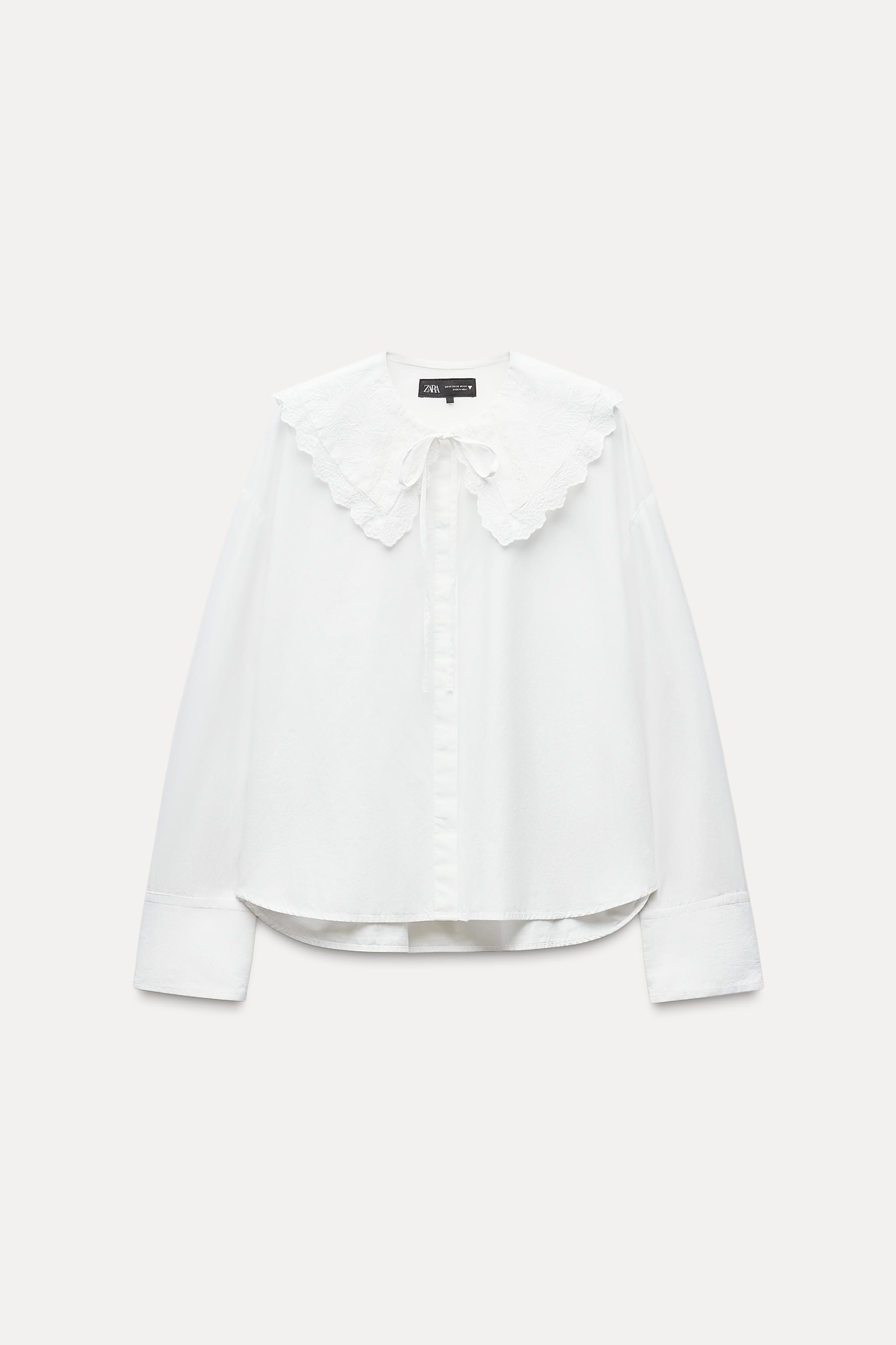 BIB COLLAR POPLIN SHIRT | Zara US
