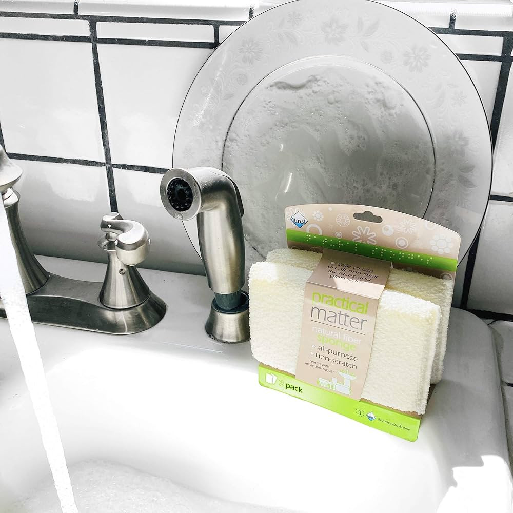 Practical Matter Kitchen Sponge, Organic Cotton Fiber All-Purpose Dish Sponges for Washing Dishes... | Amazon (US)